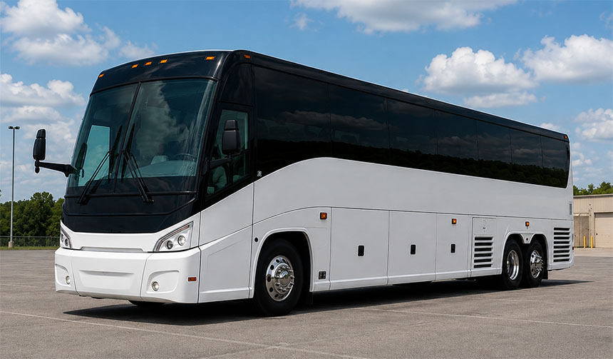 56-passenger charter bus available in Greece, NY